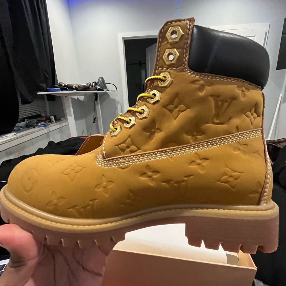 Louis Vuitton Tan and Black Monogram Boots